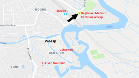 Weesp kaartje nieuwe vestiging