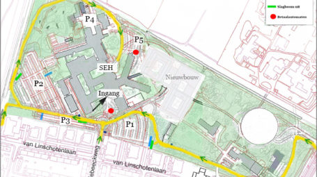 Plattegrond Tergooi Hilversum - nieuwe weg naar SEH